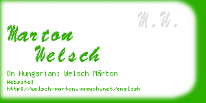 marton welsch business card